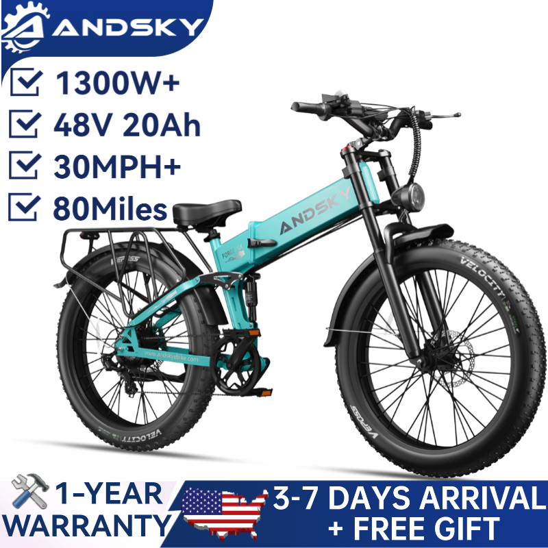 Commuting On Mountain Bike - ANDSKY Forge 26インチ折りたたみ式電動自転車 1300Wモーター出力 48V 20Ah