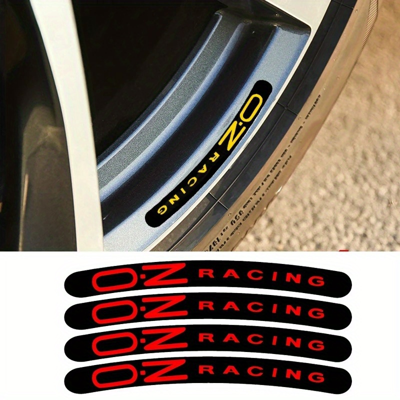 Spoke Reflector Set - 4 個セット車の反射ステッカーラリーホイールハブスポークバンパー用 OZ およびユニバーサルブラック自動車アクセサリーに適しています