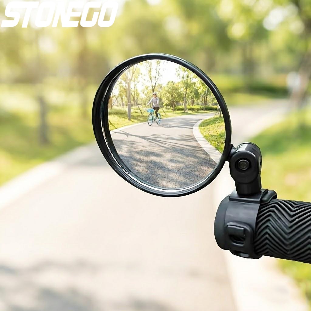 Mirror Handlebar Convex - 調整可能な自転車ハンドルバーリアビューミラー凸面安全広角サイクリング自転車ミラー、マウンテンロードバイクアクセサリー用