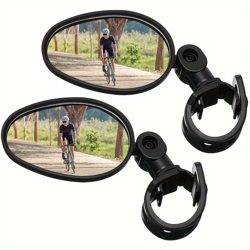Mirror Handlebar Convex - 1/2PCS バイクミラー、サイクリング用アクリル凸型楕円形リアビューミラー360 ° 回転可能な耐衝撃ハンドルバーマウントミラー（マウンテンバイク用）