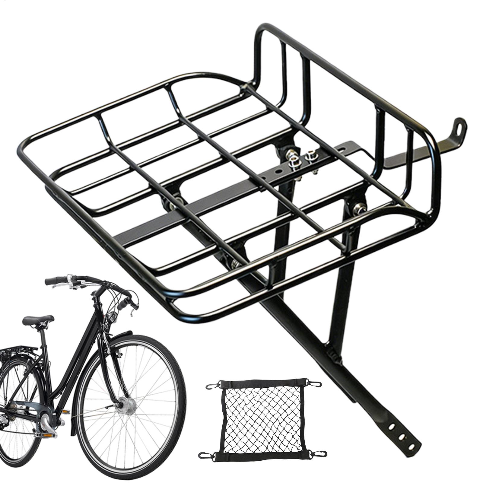 Cycling To Commute - クイックリリース式フロントバイクバスケット 大容量メタルカーゴバスケット ロードバイク、マウンテンバイク、通勤、食料品の買い物、アウトドアに最適