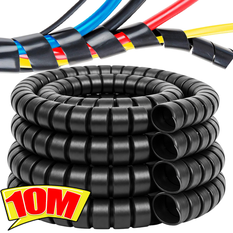 Cable Lock Flexible - スパイラルケーブルワイヤーラップ ケーブルワイヤープロテクター オフィスコードスリーブカバー 管理用巻線チューブ フレキシブルワイヤーラップライン コイル状チューブ