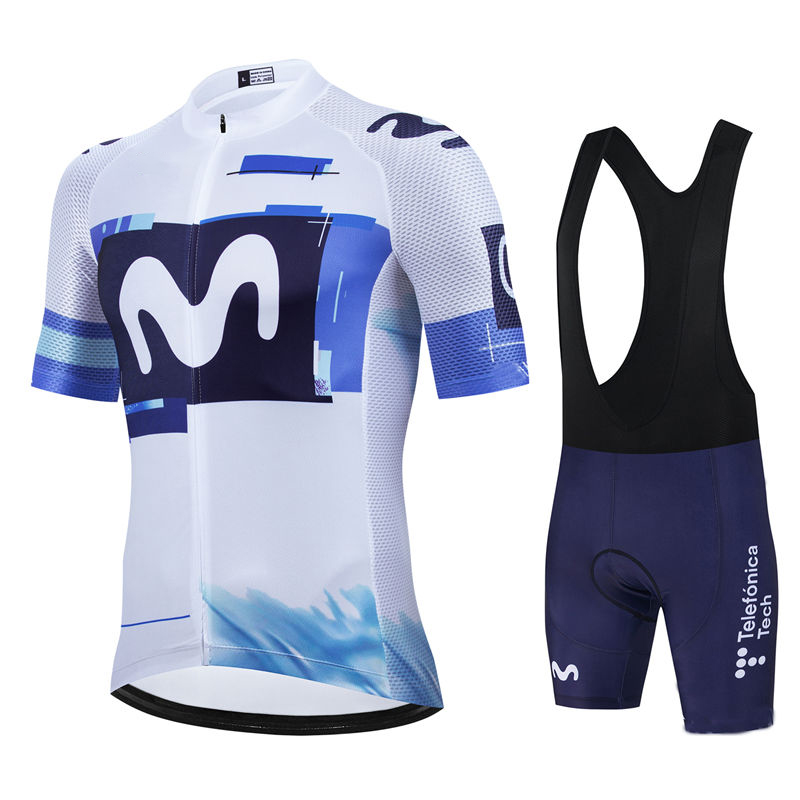 Cycling Community - Movistar プロチーム夏サイクリングジャージスーツメンズ通気性マウンテン自転車服セットバイクマウンテンマイヨ Ropa Ciclismo