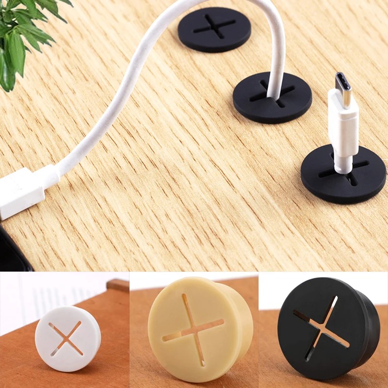 Cable Lock Flexible - 5 個の柔軟なゴム製丸型ケーブル穴カバーガスケットオフィスデスクテレビコンソール家具コードパススルーグロメットワイヤーオーガナイザー
