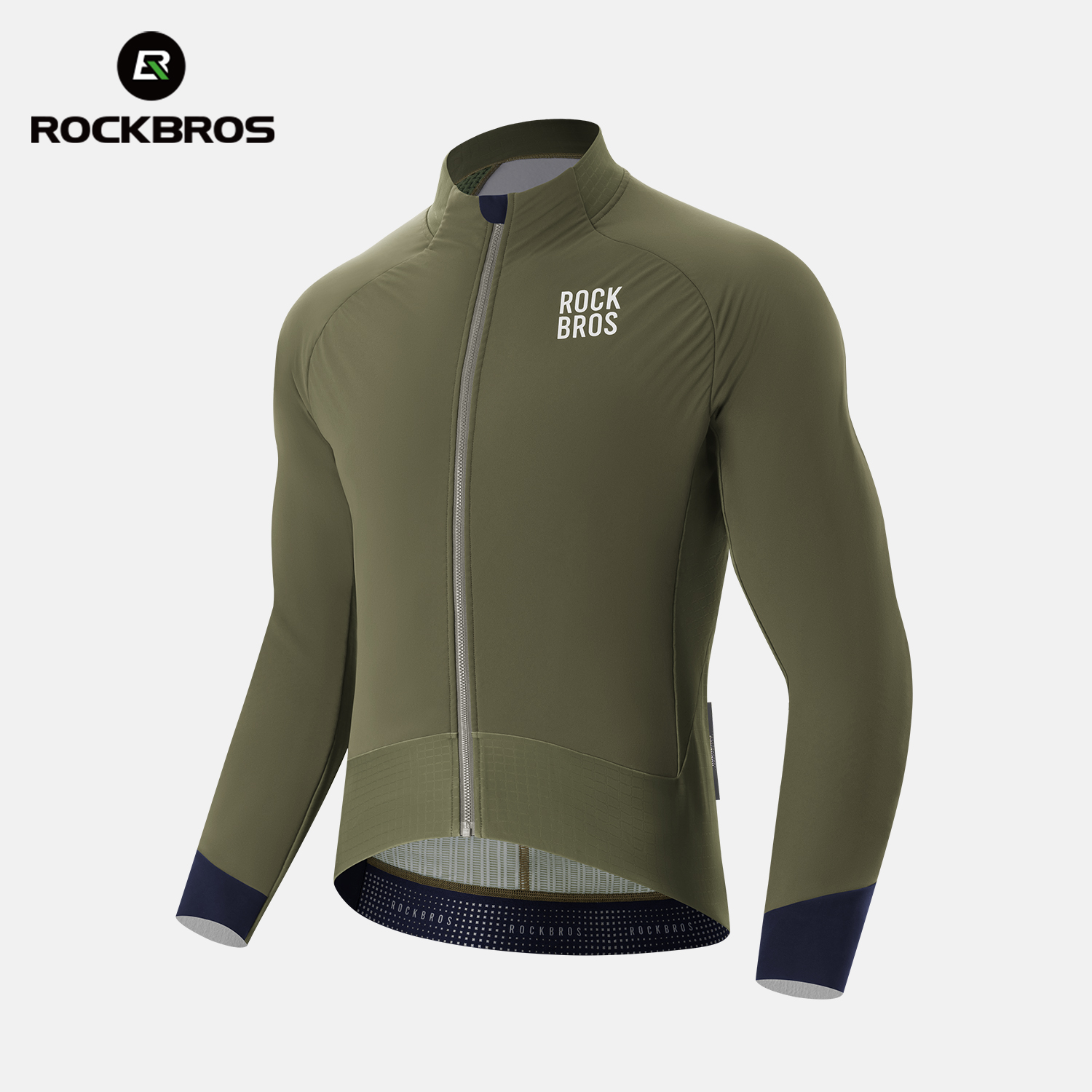 Cycling Commuter Jacket - ROCKBROS 冬用フリースサイクリングジャケット メンズ 防風二重層サーマル自転車ジャージ バックポケット付き 反射材付きバイクコート