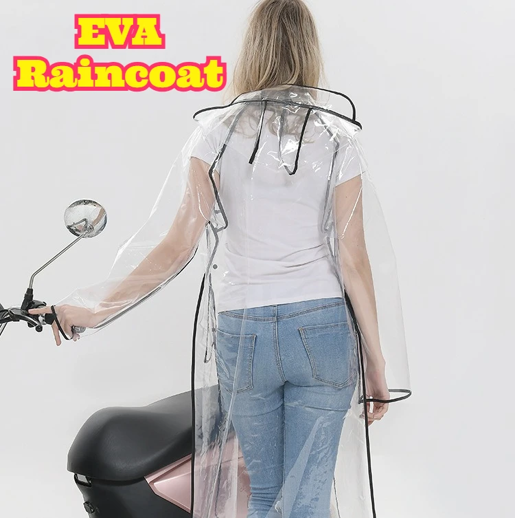 Waterproof Cycling Commute - 透明 EVA ベルト付きロングレインコートトリムフード付きユニセックス防水肥厚ファッションレインウェアサイクリングハイキング旅行通勤新しい