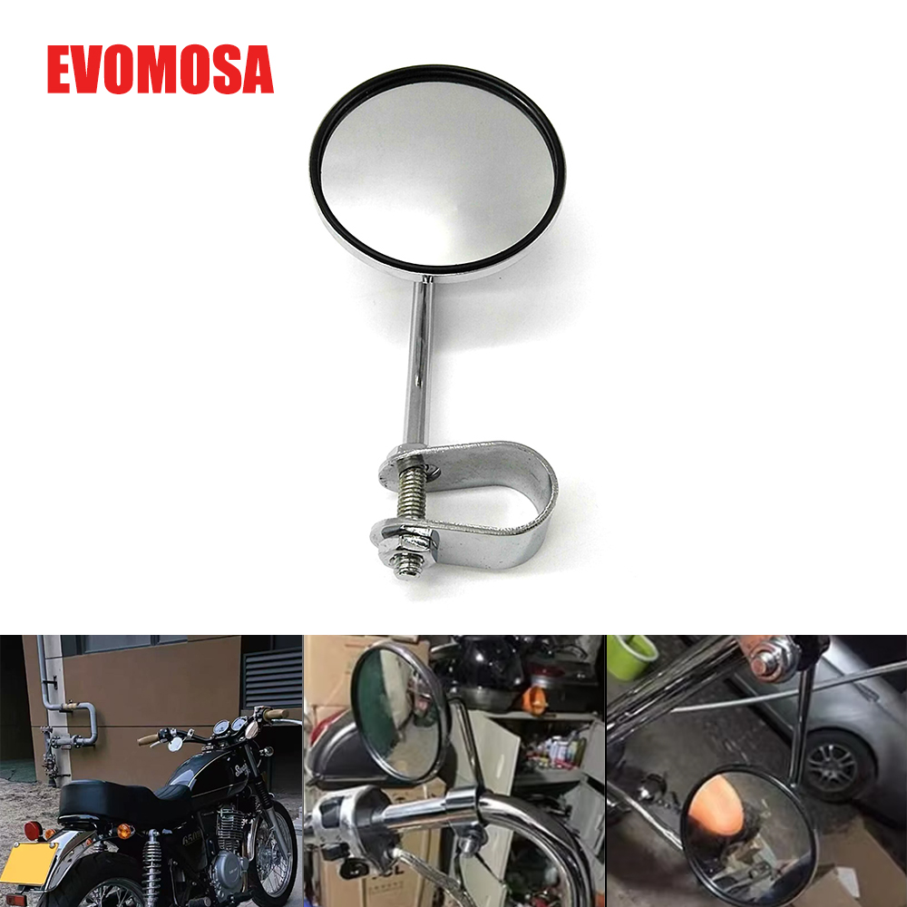 Mirror Handlebar Convex - オートバイハンドルバーリアビューミラー 丸型凸型クリップオン 22-25mm レトロミラー ハーレー ホンダ