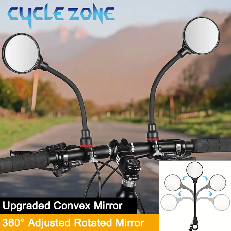 Mirror Handlebar Convex - 自転車ミラー自転車ハンドルバーバックミラー回転可能と調整可能な広角リアビュー耐衝撃凸面ミラーユニバーサル