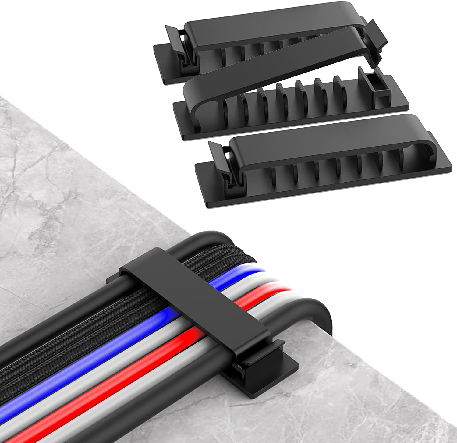 Cable Lock Flexible - ケーブルオーガナイザー コード管理 ワイヤーホルダー 柔軟なUSBケーブルワインダー 整理整頓用シリコンクリップ マウス