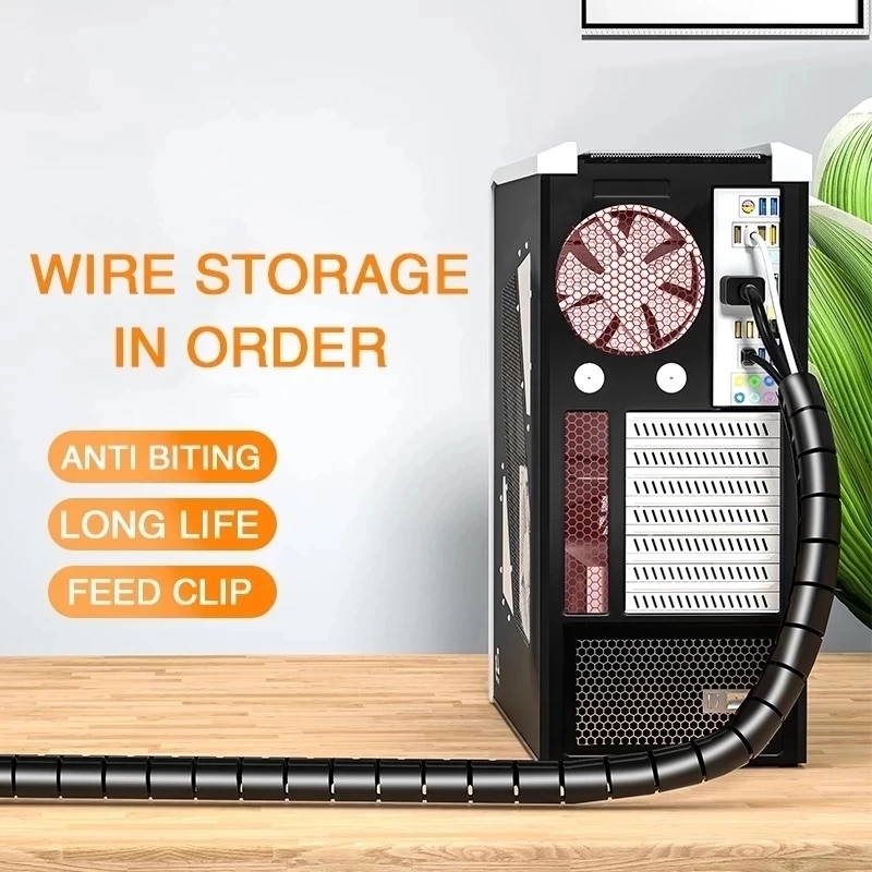 1/2 メートル柔軟なスパイラルケーブルオーガナイザークリッ - Cable Lock Flexible のレビューと価格