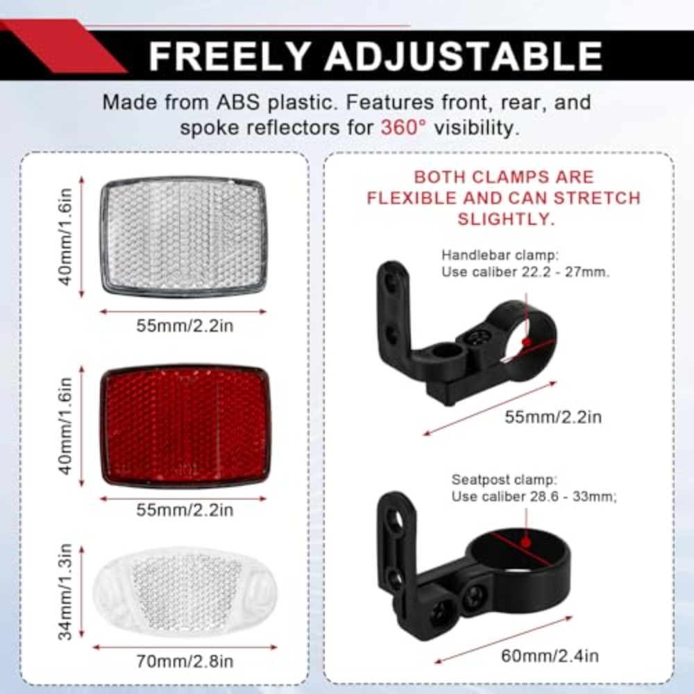 8個入り自転車反射板キット、夜間走行安全反射板セット、ハンド - Spoke Reflector Set のレビューと価格