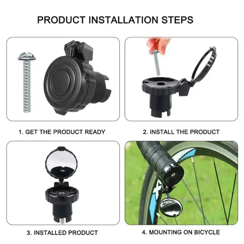 自転車バックミラーハンドルバーアンチグレアビュー凸面サイクリ - Mirror Handlebar Convex のレビューと価格