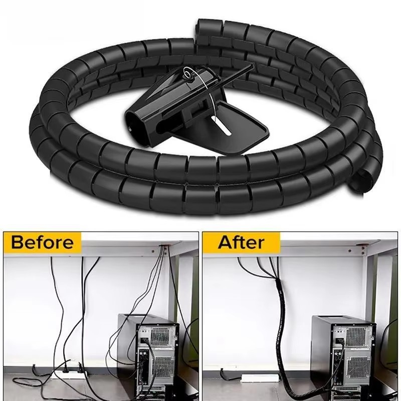 黒のフレキシブルケーブルワイヤープロテクター、ケーブルオーガ - Cable Lock Flexible のレビューと価格