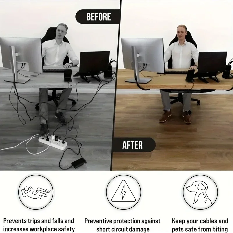 8穴ソケットネットワークポケットデスク下ケーブル管理ネットテ - Cable Lock Flexible のレビューと価格