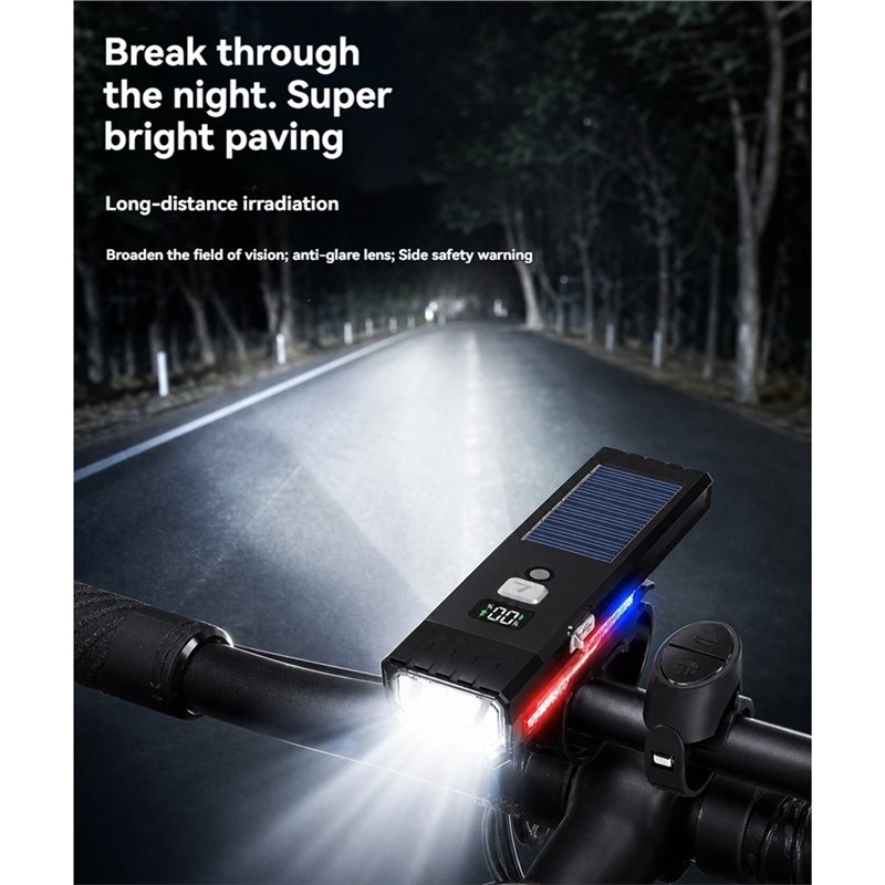 ABXI バイクライト LCDディスプレイ付き ソーラー充電 - Commuting With Road Bike のレビューと価格