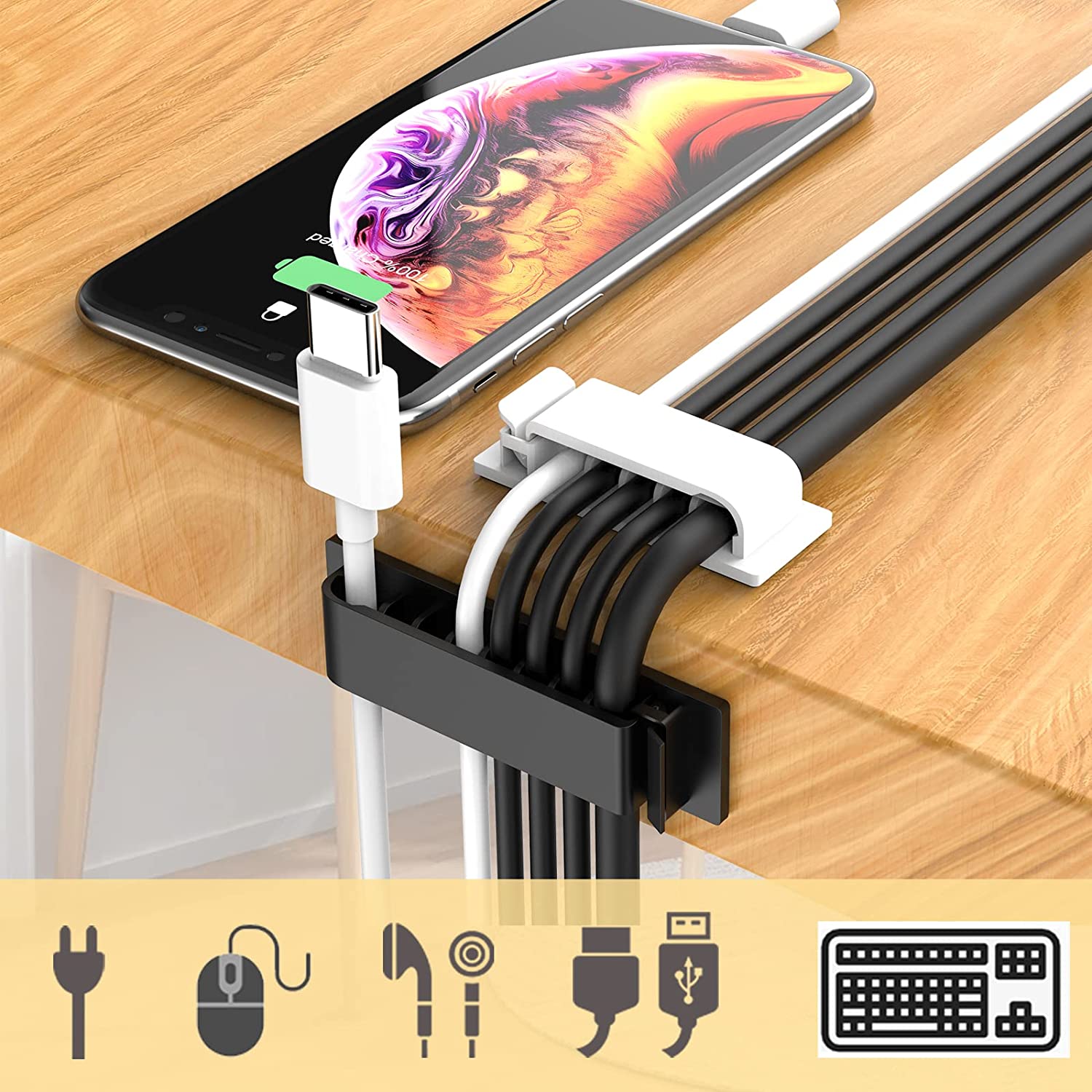ケーブルオーガナイザー コード管理 ワイヤーホルダー 柔軟な - Cable Lock Flexible のレビューと価格